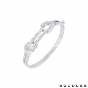 Boodles White Gold The Knot Diamond Bangle